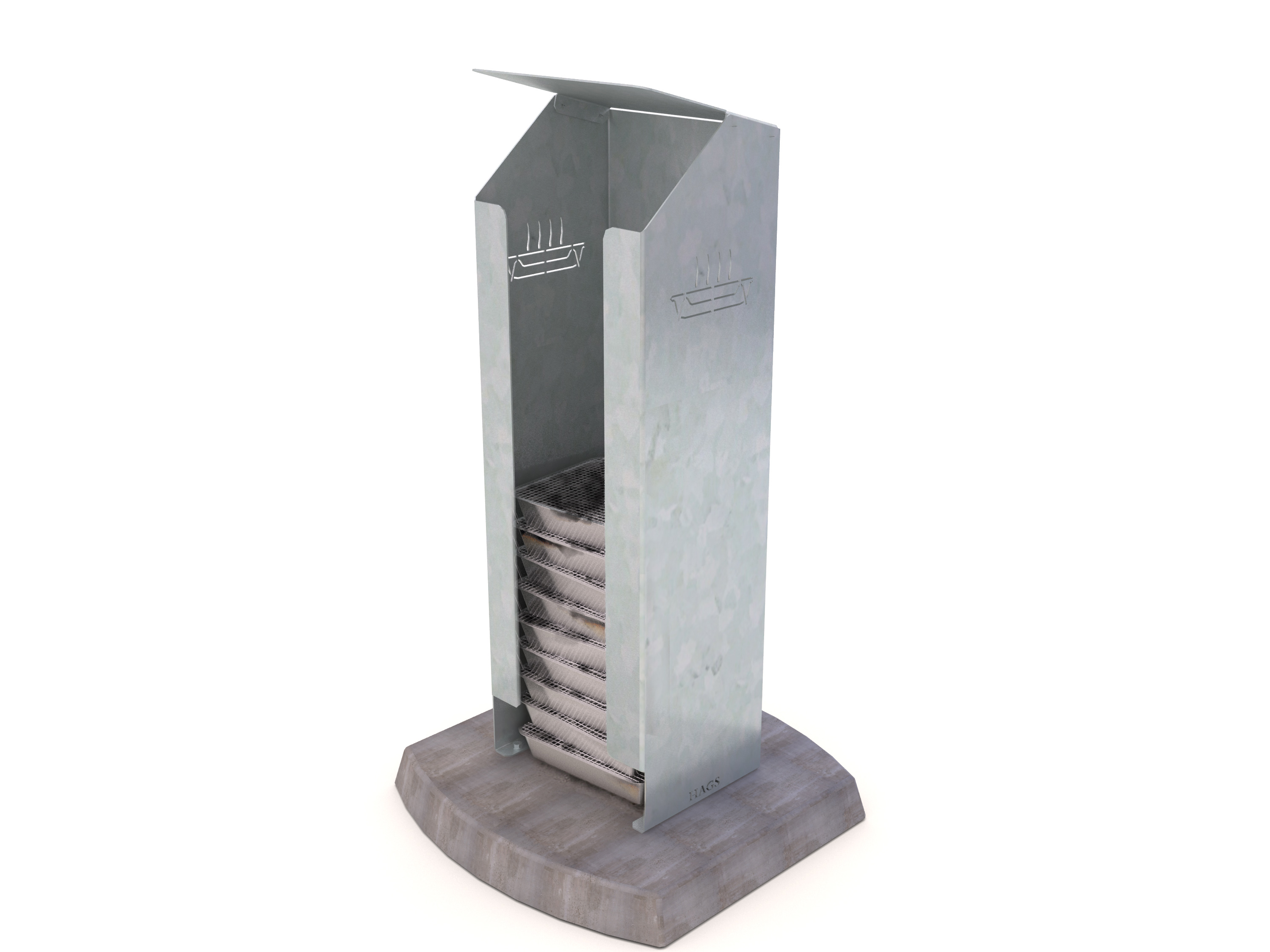 Conteneur à grills jetables galvanisé - volume 0,6 m³ - Hags_1