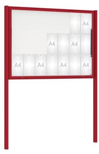 Vitrine Classique peinte sur poteaux - affichage simple face - 4 à 21 A4 - Plexi choc_1