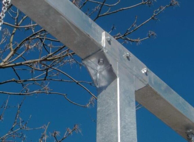 Balançoire compacte en acier galvanisé - Conforme EN1176 - Référence BT125319A - Structure robuste pour espaces limités_1