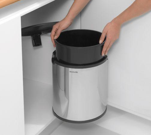 Built-in Bin -15 litres Brabantia - Poubelle encastrable pratique en acier brillant - Volume S (15 L)_1
