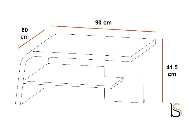 Table basse design Larus - Dellarovere - Chêne foncé_1