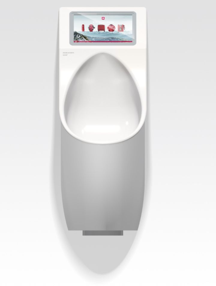 Urinoir en acier émaillé, sans eau, avec écran hd, econeo® 330_1