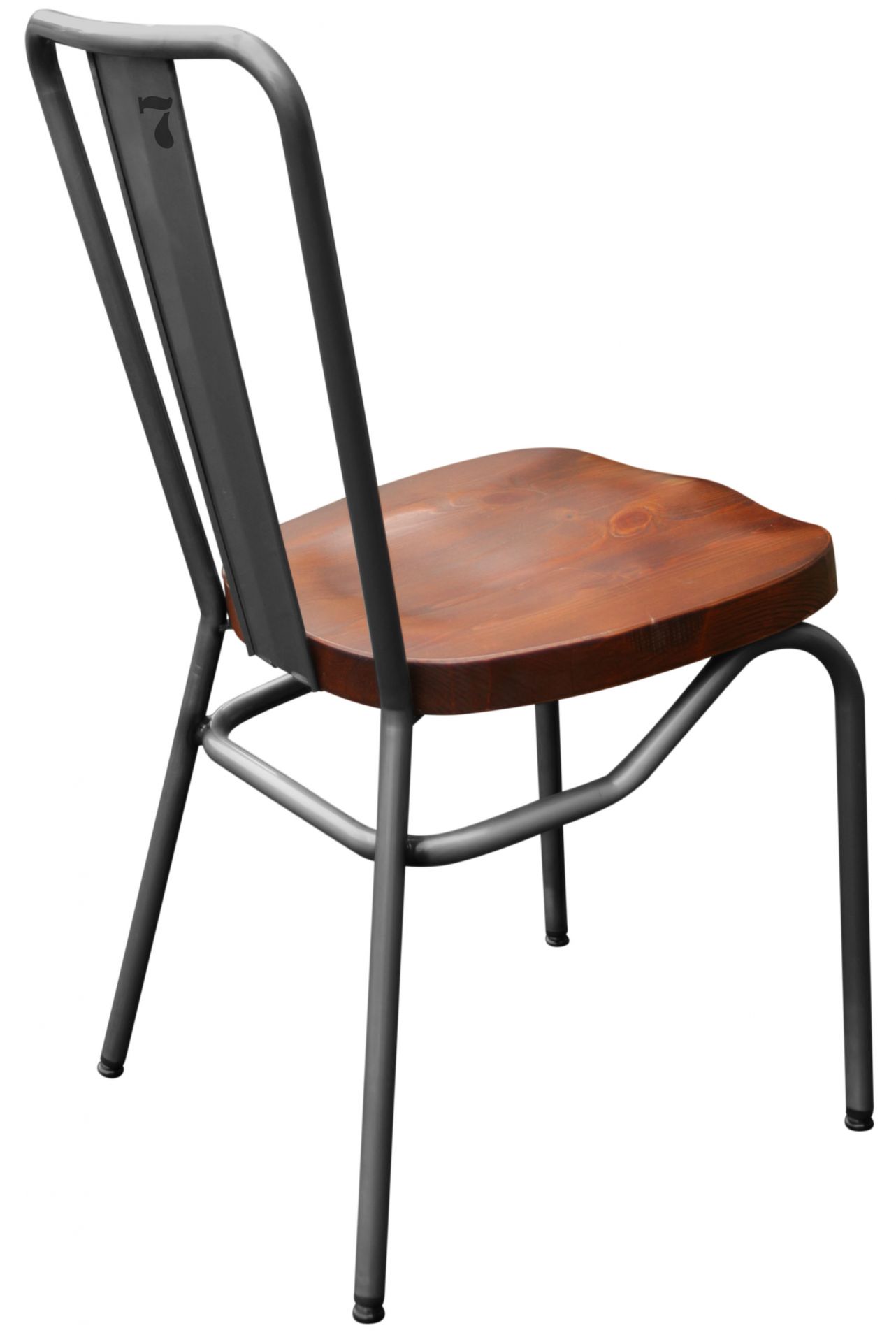 Chaise Sanks AB Verticale SIF - Structure Acier Thermolaqué Verni Transparent - Assise en Pin - Empilable_2