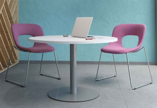 Ensemble de 4 sièges d'accueil en tissu - Piétement chromé HOLE - Référence 8109 SR M_0