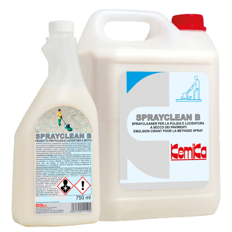 Kemika sprayclean b spray nettoyant et cirant pour sols ph: 9.1 ± 0.1 5l_1
