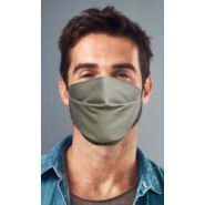 Masque lavable - Vert Militaire - VDM - triple épaisseurs - 100% coton - sans couture centrale_2