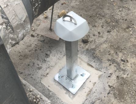 Potelet d'ancrage standard à sceller - Protection contre les chutes de hauteur - Acier galvanisé - Conforme EN 795 classe A_1