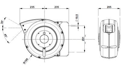 Enrouleur électrique à rappel automatique à ressort P811 - 15m câble H07RN-F 4G2,5 mm² - Usage horizontal et vertical_1
