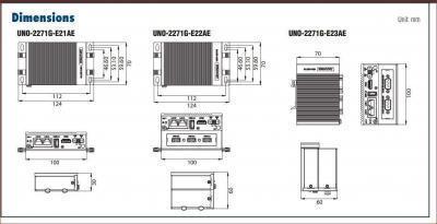 Mini PC industriel fanless - Processeur Intel Atom E3815 1.46GHz, 4G RAM, 32G eMMC, 2xEthernet, 2xCOM, HDMI - Référence: UNO-2271G-E21AE_1