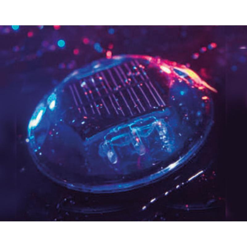 Plot routier solaire rond en polycarbonate - 3 LED clignotantes par face - Réf : 120010_1