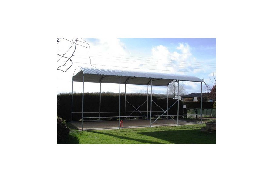 Abri camping car ouvert essentiel / structure en acier / toiture arrondie en plastique / 3.8 x 3.22 m_1