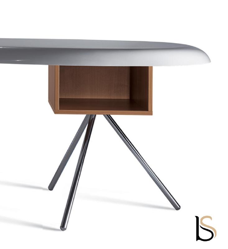 Bureau de Direction Uno - Dellarovere - Noir, Noyer clair_1