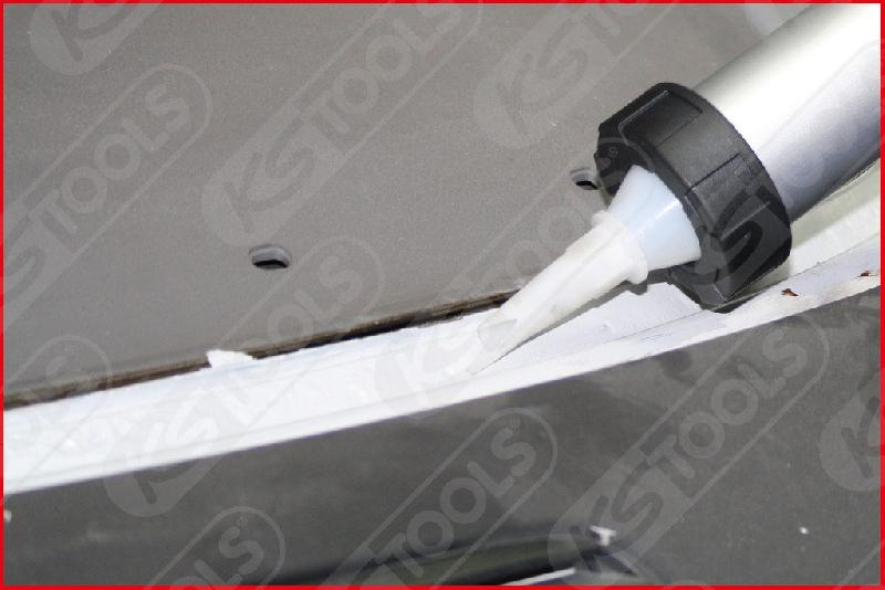 KS TOOLS - Pistolet à silicone pour cartouches et poches 400 ml - Cylindre aluminium stable - Réf. 980.1000_1