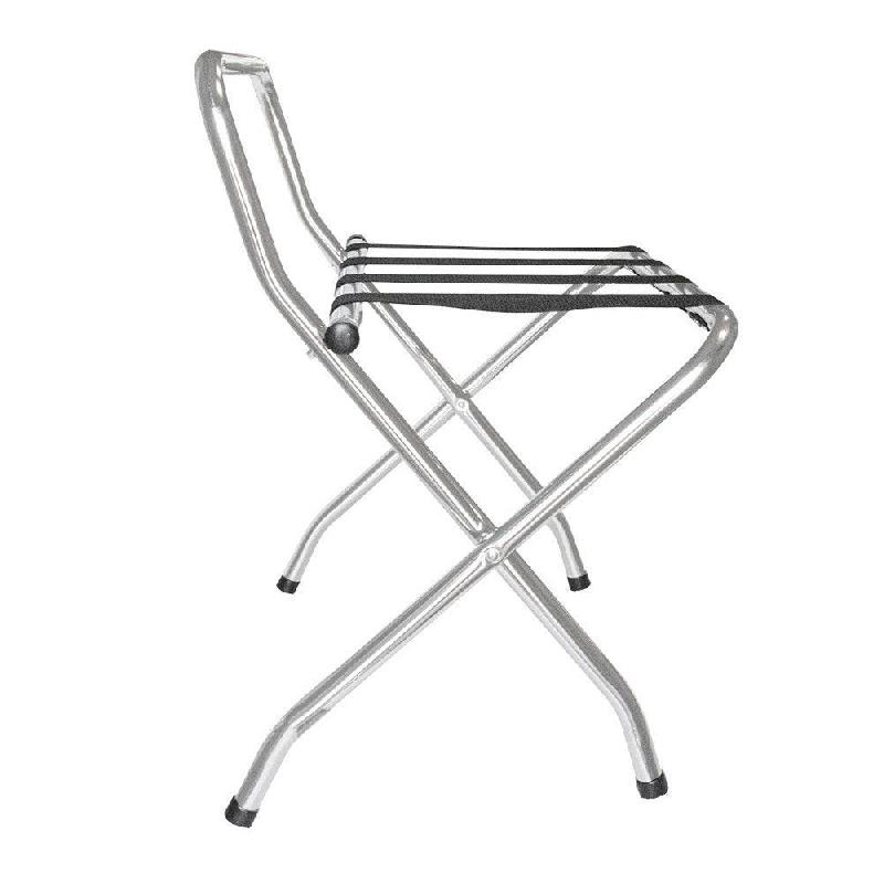 Repose valises pliable avec dossier en acier chrome 62x50x69cm_1