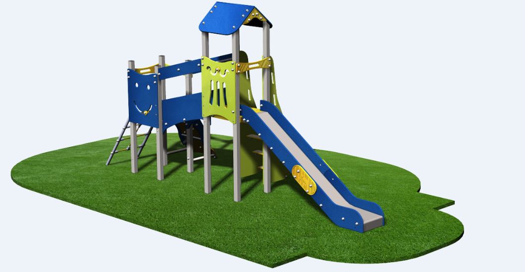 Structure de jeux combinées en inox - 2 tours - Gamme Neo - NEO21236I - Créa Équipements_1