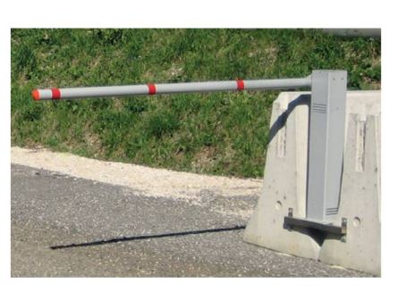 Barrière automatique solaire murale L.1500 mm, colonne et bras en aluminium thermolaqué_1