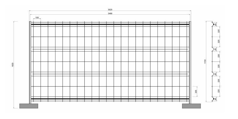 Cadre 2 - grille de chantier Cofrasud - clôture mobile grillagée 350 x 190 cm en acier galvanisé_1