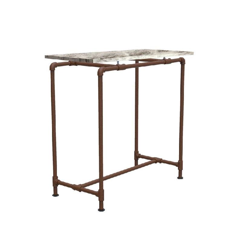 Gondole Urban H120cm - tube Ø34,5mm - rouille - textile avec 2 rails penderie_1