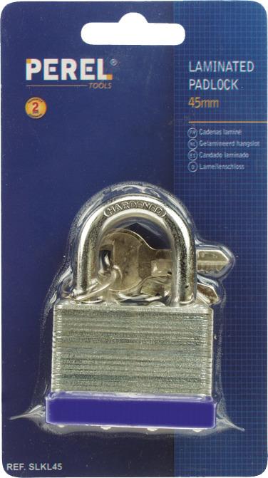 PEREL - Cadenas robuste 45mm en acier laminé avec anse durcie - Fourni avec 3 clés_1