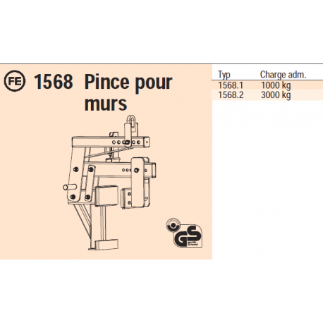 Pinces pour murs béton en l eichinger de 1 & 3 tonnes.  Référence 1568.2_1