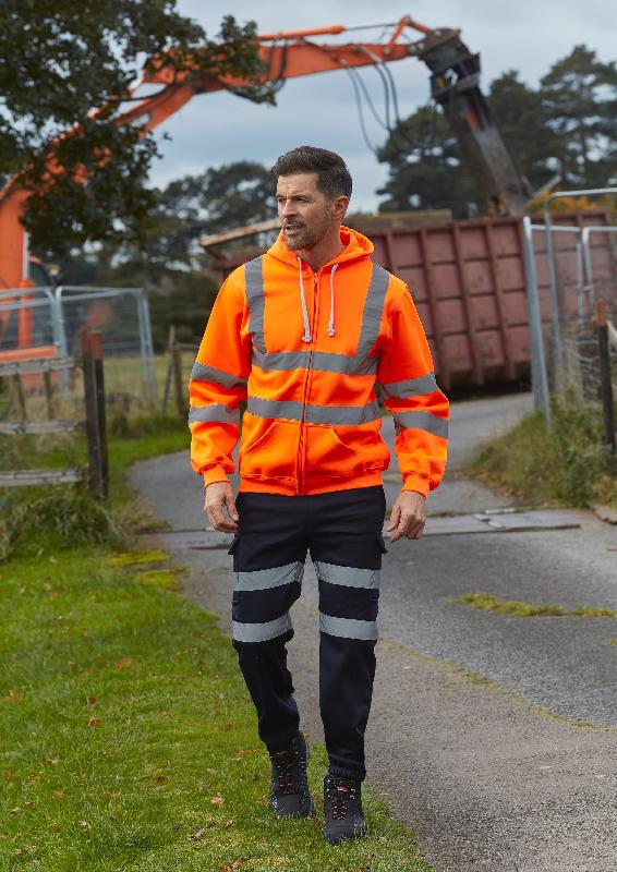 Sweat-shirt zippé capuche - Yoko - Hi Vis Yellow et Hi Vis Orange - Réf: YHVK07 - EN ISO20471 Classe 3_1