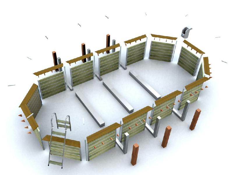 Piscine bois octogonale Calayan - 8,90 x 4,20 x H. 1,29 m_1