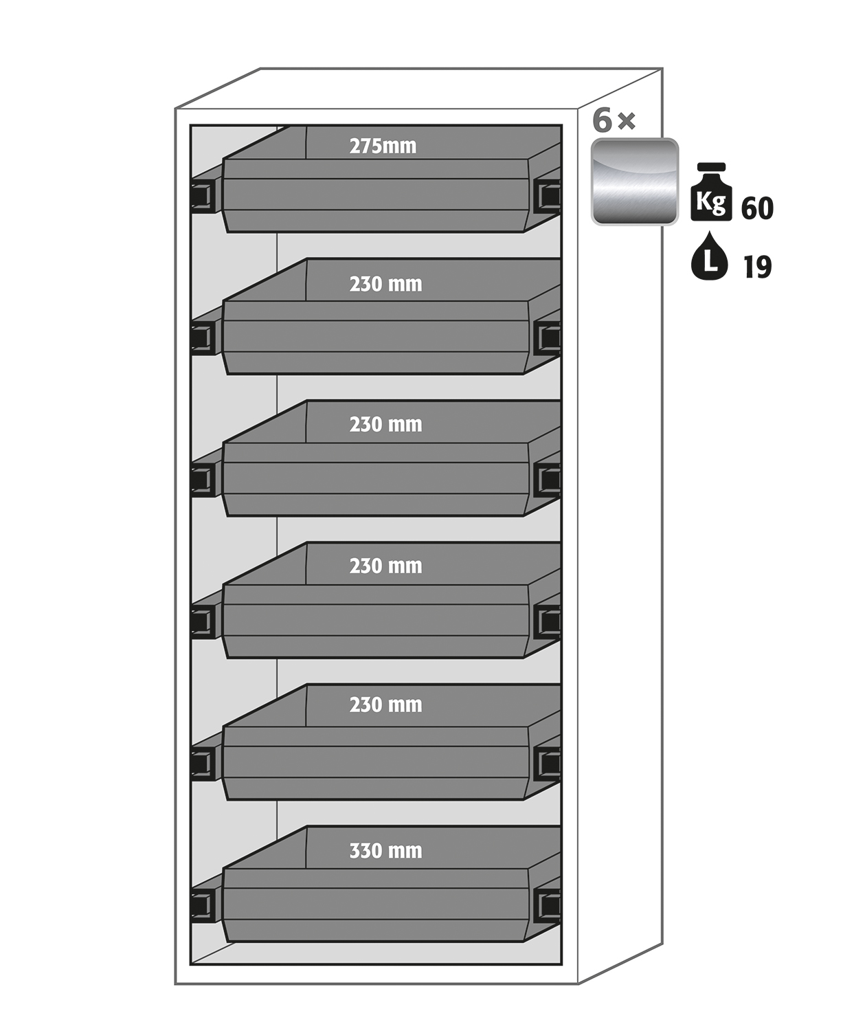 Armoire de sécurité S-CLASSIC-90 modèle S90.196.090.WDAS - Réf 30205-002-33714 - Type 90 avec certification NF EN 14470-1_1