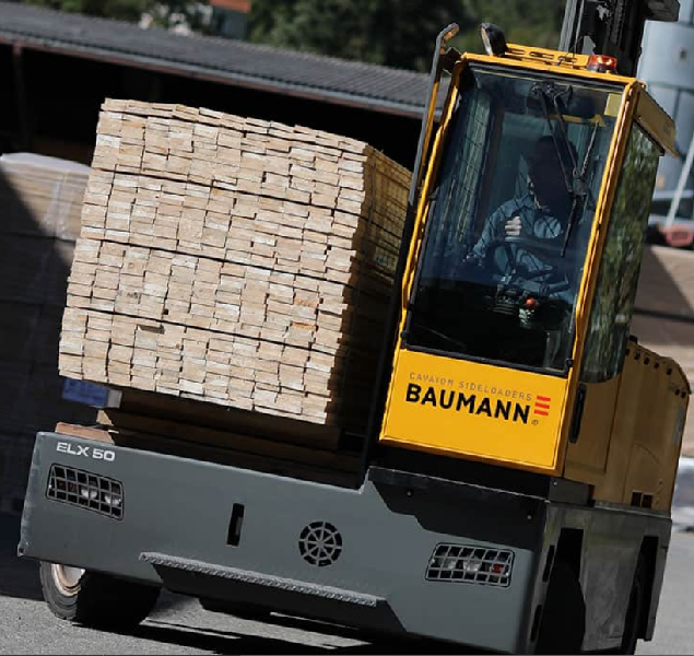 Chariot latéral électrique Baumann série ELX - Applications sévères - Capacité 3000 kg - Hauteur de levage jusqu'à 8380 mm_1