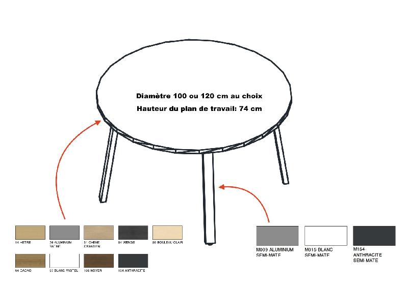 Petite table de réunion ronde - MDD. - 120, Anthracite, Anthracite_1