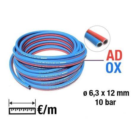 Tuyaux de caoutchouc jumelés twin gaz oxygène bleu - acétylène rouge_1