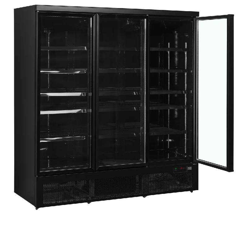 Vitrine réfrigérée noire Atom Maxi C3DBB - 3 portes  TEFCOLD_1