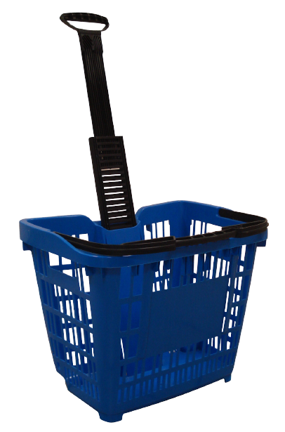 Panier à roulettes 45 litres - disponible en plusieurs coloris - anse rétractable - vendu par lots de 10_1