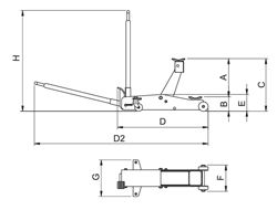 Crics hydrauliques à roulettes UGJ - Euro Press - 2 à 10 tonnes - pompe main et pied, structure robuste_1