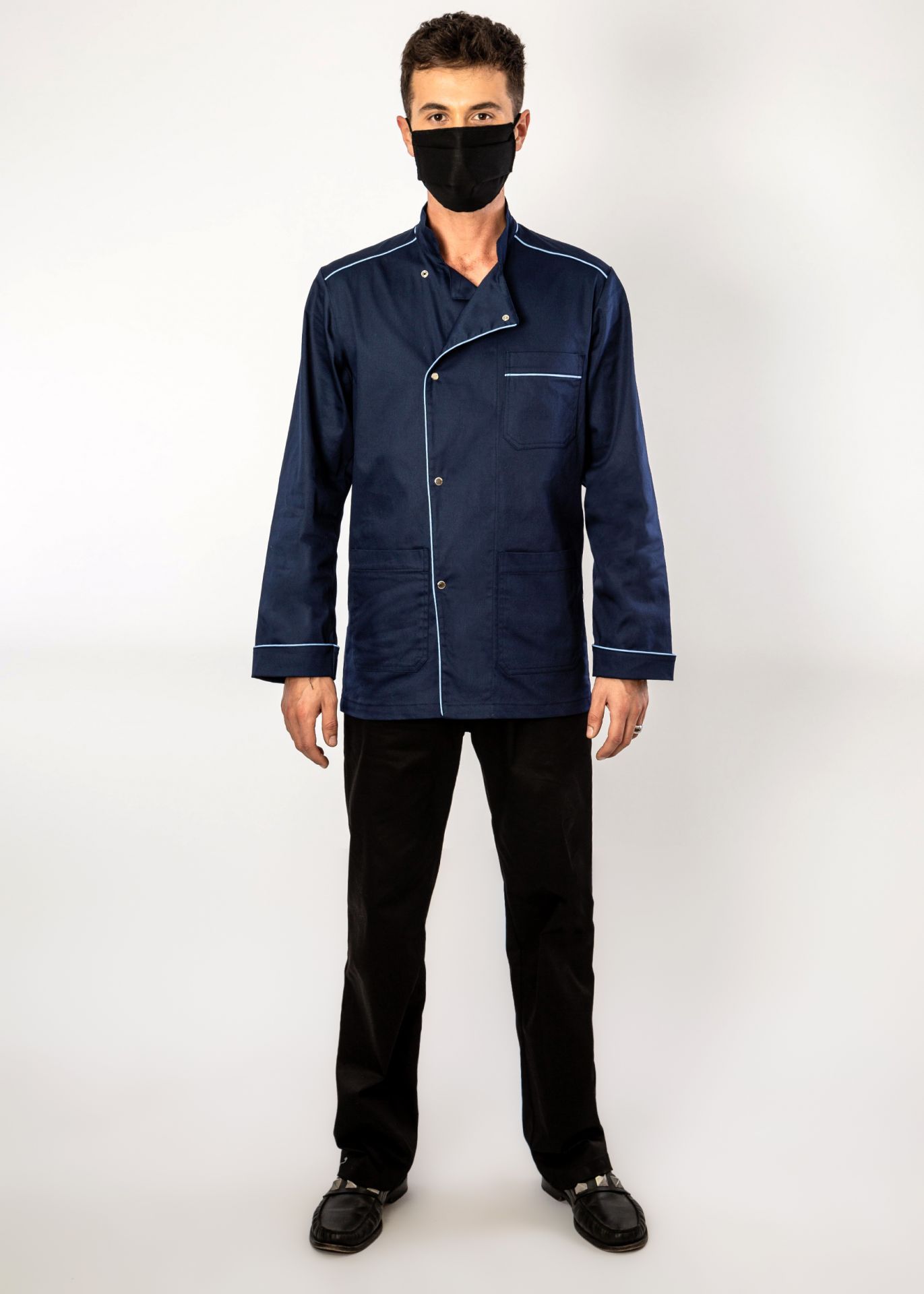 Veste de cuisine mixte - modèle Théoule - col mao - personnalisable - Made in France_1