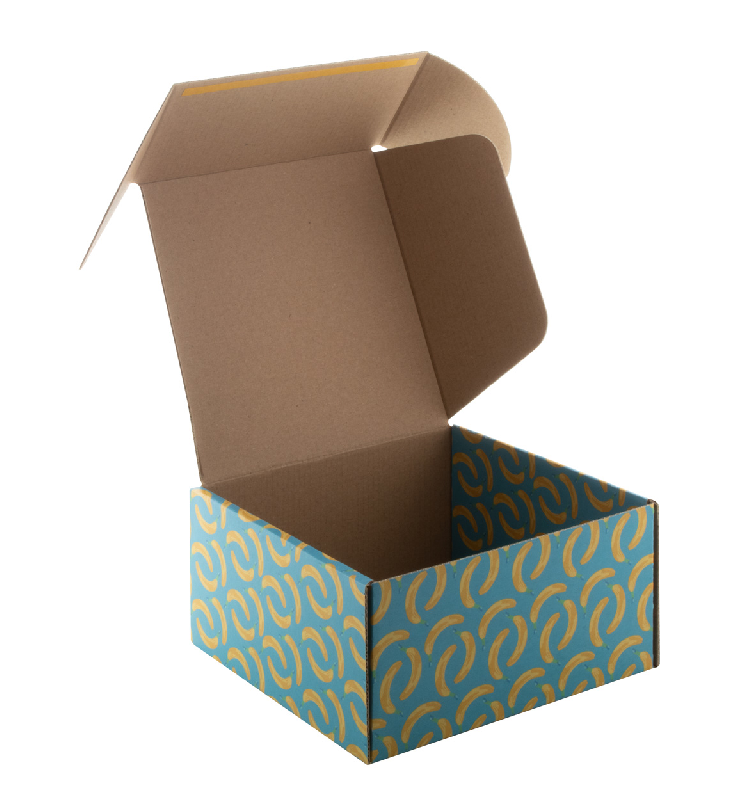 Boîte postale carrée en carton ondulé - impression couleur sur mesure avec bande auto-scellante_1