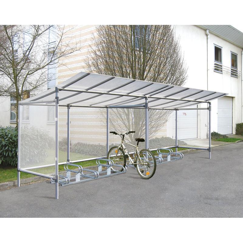Abri vélos et motos Eco - Aluminium anodisé, couverture polycarbonate translucide - Ref : 529260_1