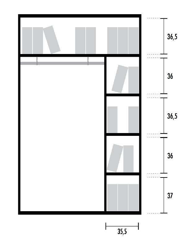 Armoire vestiaire avec portes battantes - Mobel Linea - 120, Wengé_1
