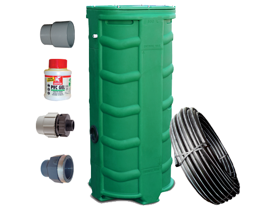 Poste de relevage Sanidrain® HT.150cm - Prêt à poser - Fil d'eau profond - DN 32 - Refoulement diamètre 50 mm_1