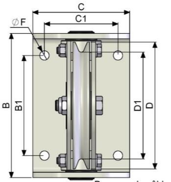 Poulie à corde à platine orientable ppo_1