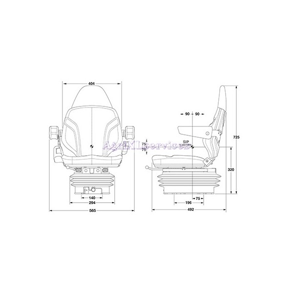 Siège universel avec accoudoir - Adaptable tracteur agricole JOHN-DEERE - Suspension mécanique 120 kg_1