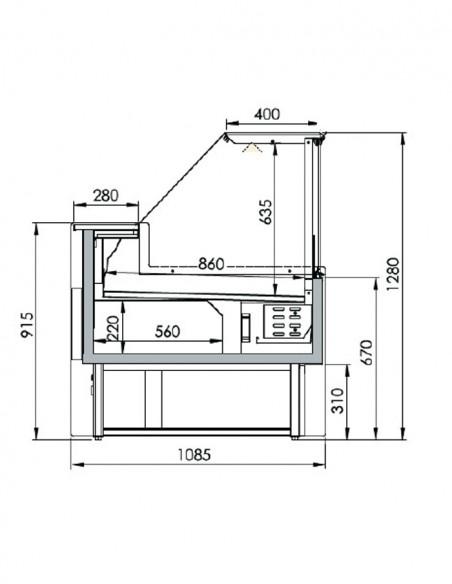 Vitrines ventilée avec réserve - Viva 2500 - Référence: VIVA 2500-V-AR_1