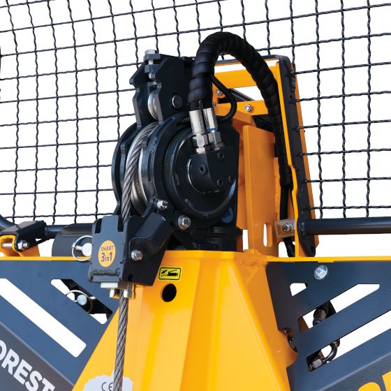 Treuil forestier robuste avec tablier renforcé et rabattable