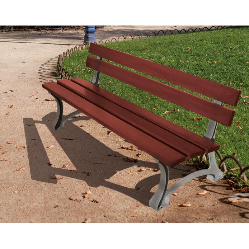 Banc public bois et acier Mora - 5 lames - bois exotique ou résineux - ref : 209482.9005.Chec_1