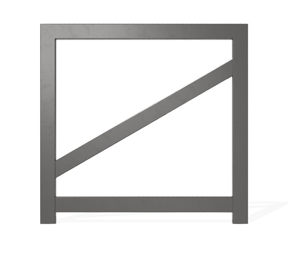 Barrière pour collectivité en acier inoxydable - Référence BTB100 - Hauteur 1000 mm - Longueur 1000 mm_1