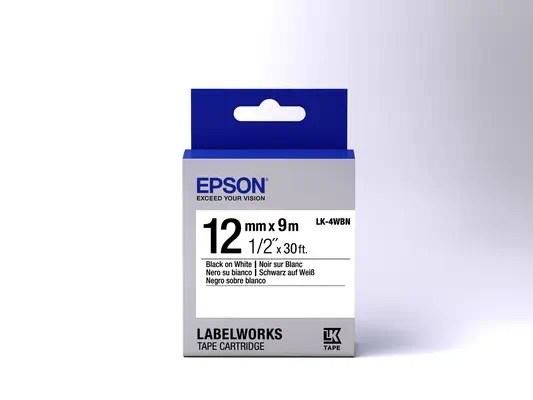 Epson LK-4WBN - Standard - Noir sur Blanc - 12mmx9m_1