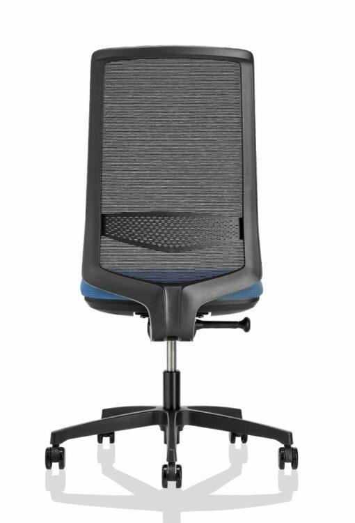 Fauteuil de bureau neuf - ADJUST noir avec accoudoirs - pivotant, ergonomique et design - structure séparée d'assise capitonnée et dossier aéré à treillis 3D_1