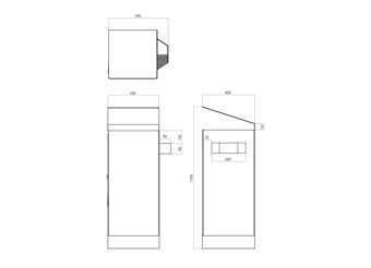 Navy - Poubelle publique - The Italian Lab - 490×400 mm, H 1100 mm, capacité 75 L, en acier galvanisé avec options personnalisables_1