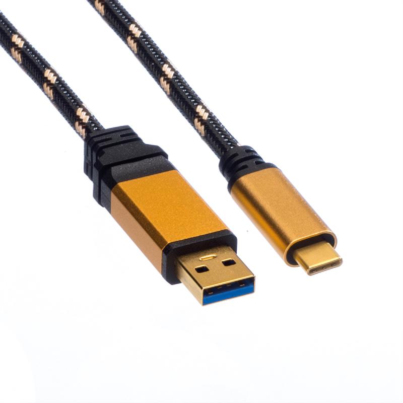 Roline gold câble usb 3.2 gen 1, a-c, m/m, retail blister, 1 m_1
