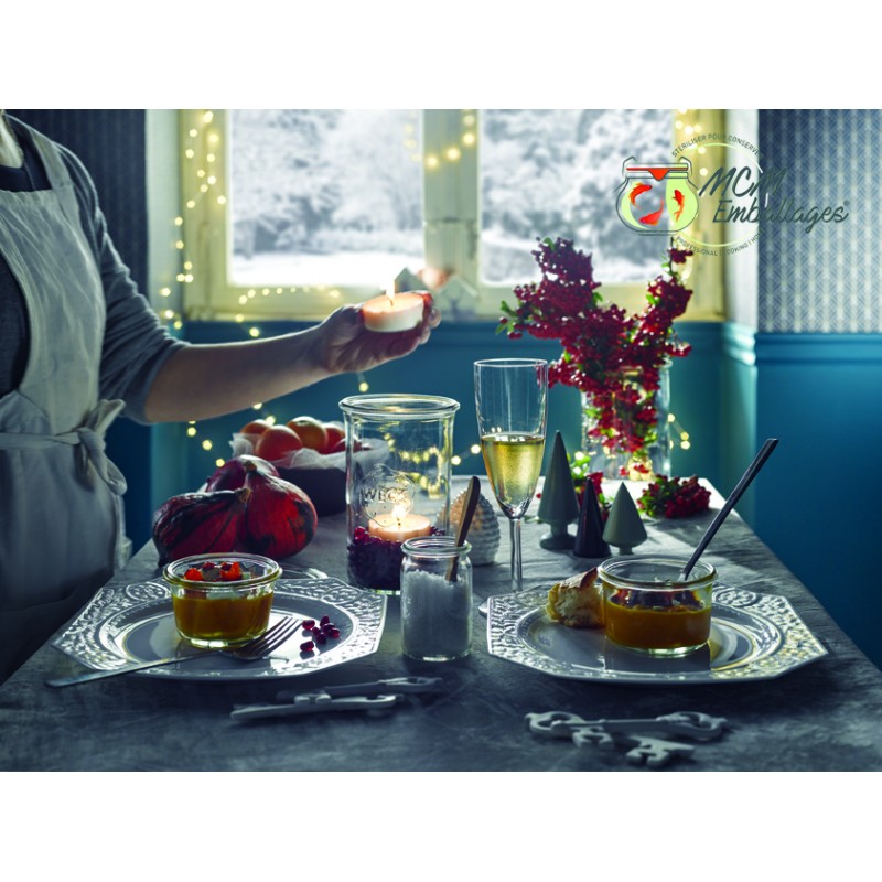 6 bocaux Weck® droit 1050 ml avec couvercle et joint ø 100 mm  (clips non inclus)  - WN000033_1