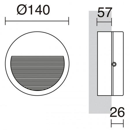 Applique murale asymétrique SLIM - encastré mural rond - IP65 LED SMD 4W - 544 lumens - 3000K - anthracite - fixation en saillie_1